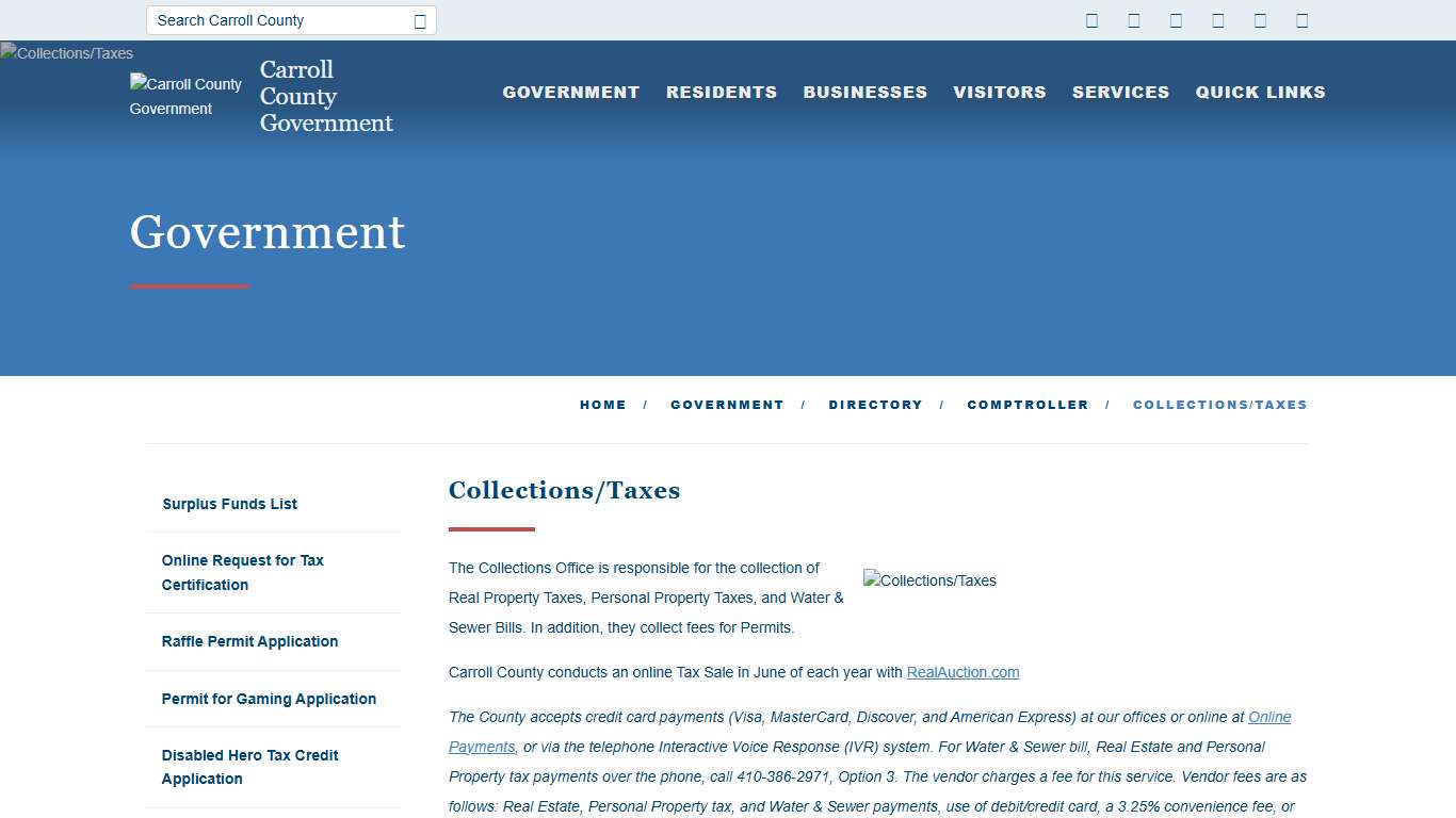 Carroll County Government Carroll County, Maryland